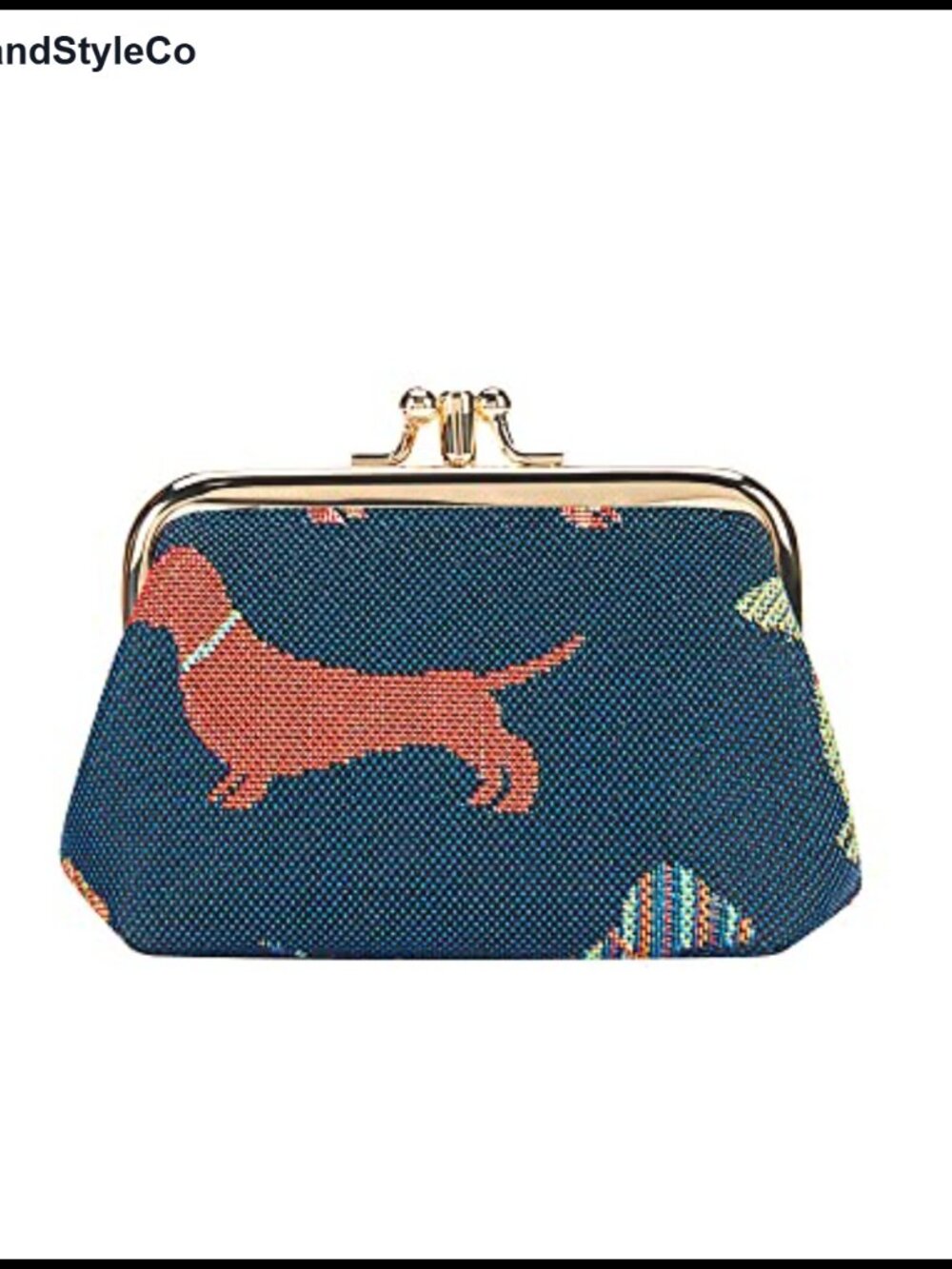 Woven Tapestry Double Pocket Kiss Lock Coin Purse for Women